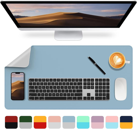 Dual-Sided Desk Mat Sky Blue + Aqua