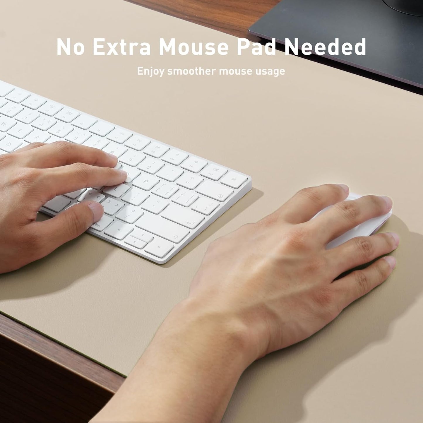 Large Desk Mat Beige