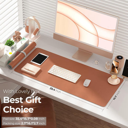 Dual-Sided Desk Mat Brown + Gray