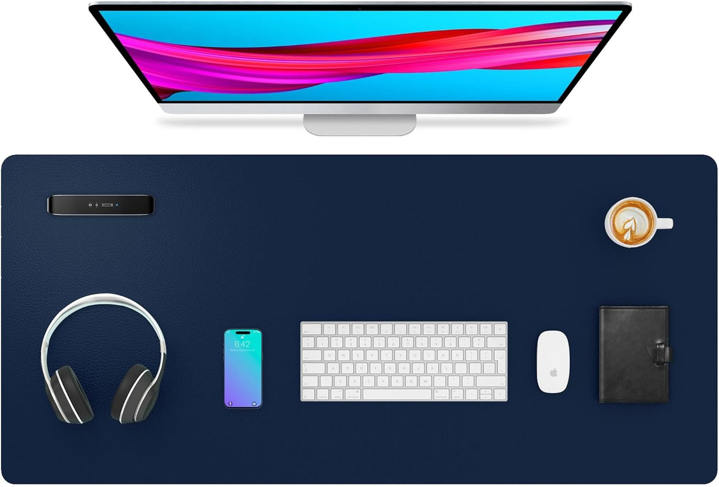 Large Desk Mat Dark Blue