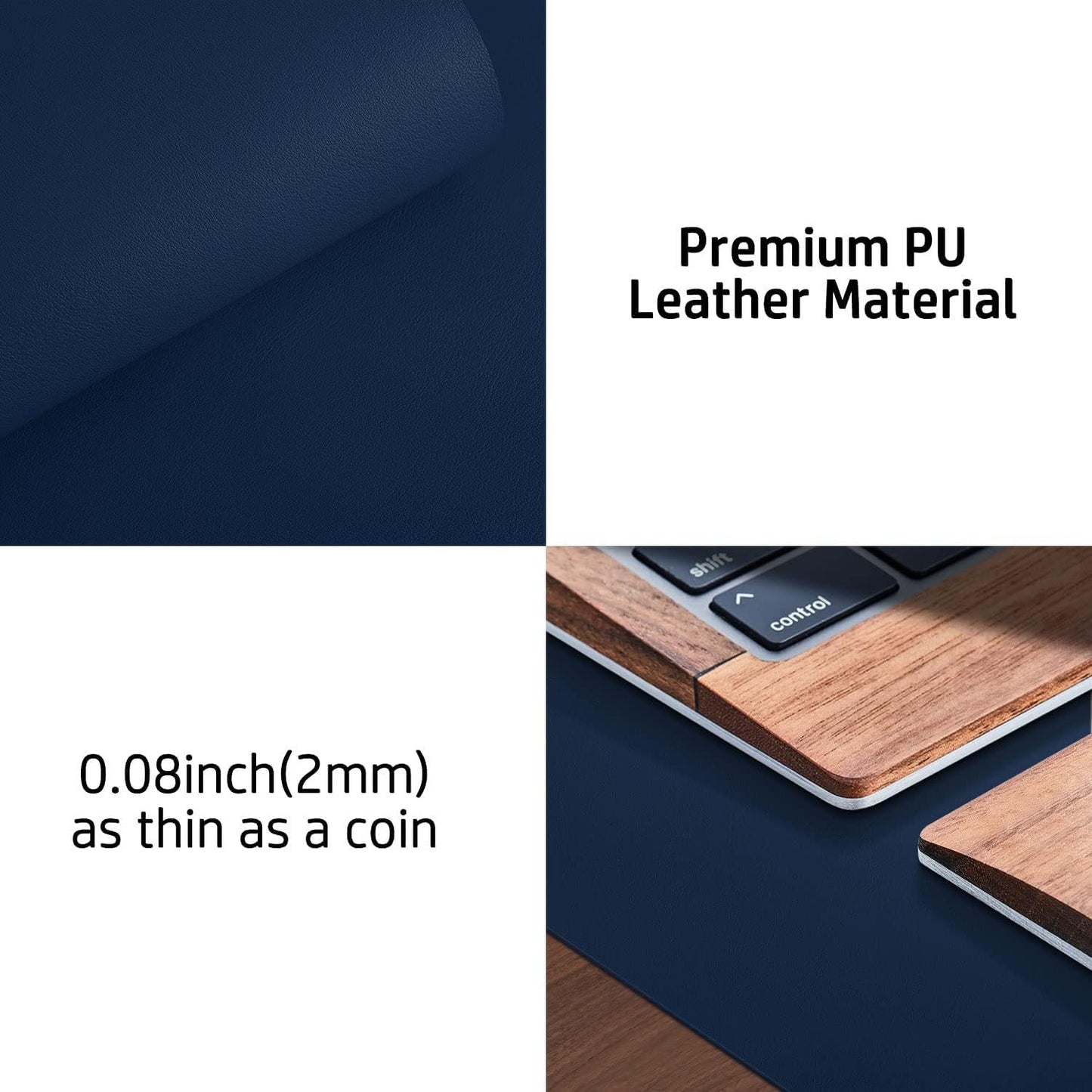 Large Desk Mat Dark Blue