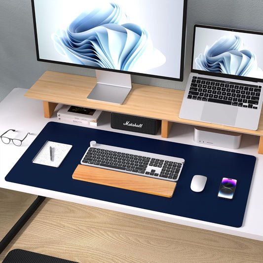 Large Desk Mat Dark Blue