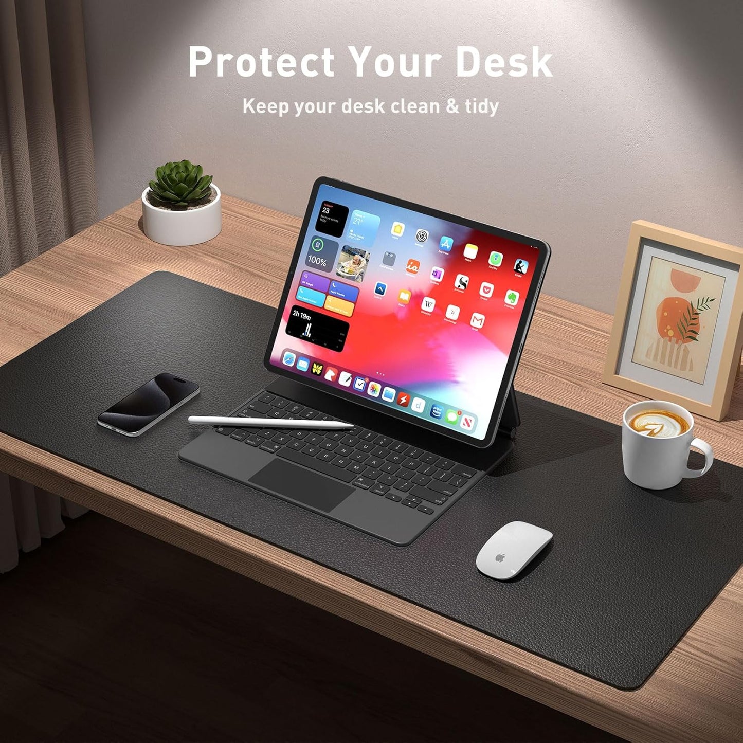 Large Desk Mat / Extended Mouse Pad - Non-Slip, Waterproof Pink