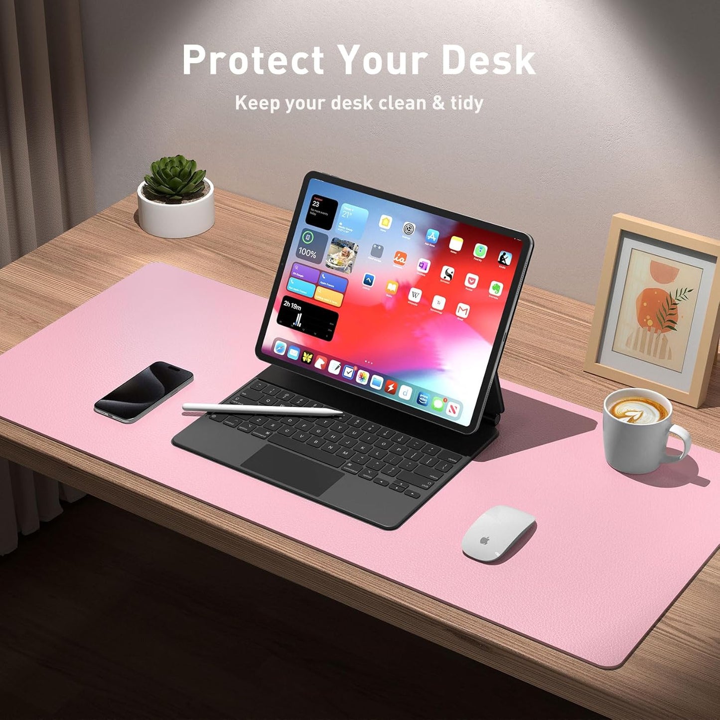 Large Desk Mat Pink