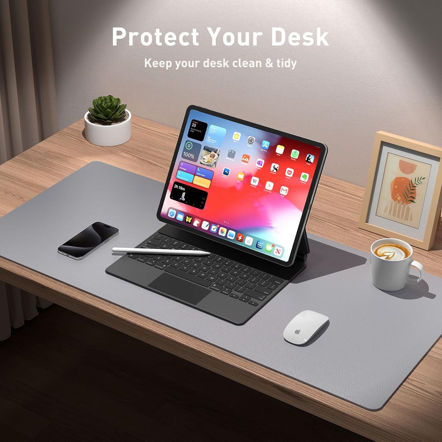 Large Desk Mat Gray