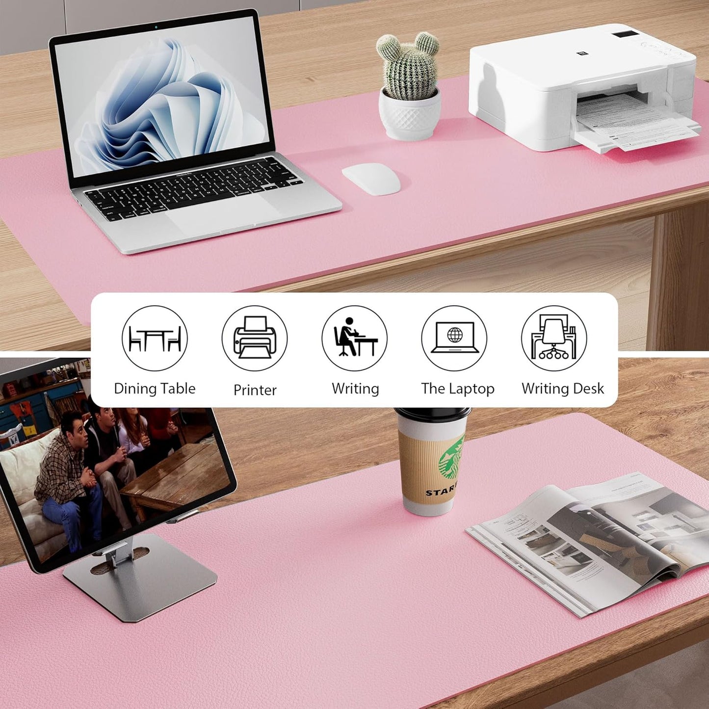 Large Desk Mat Pink