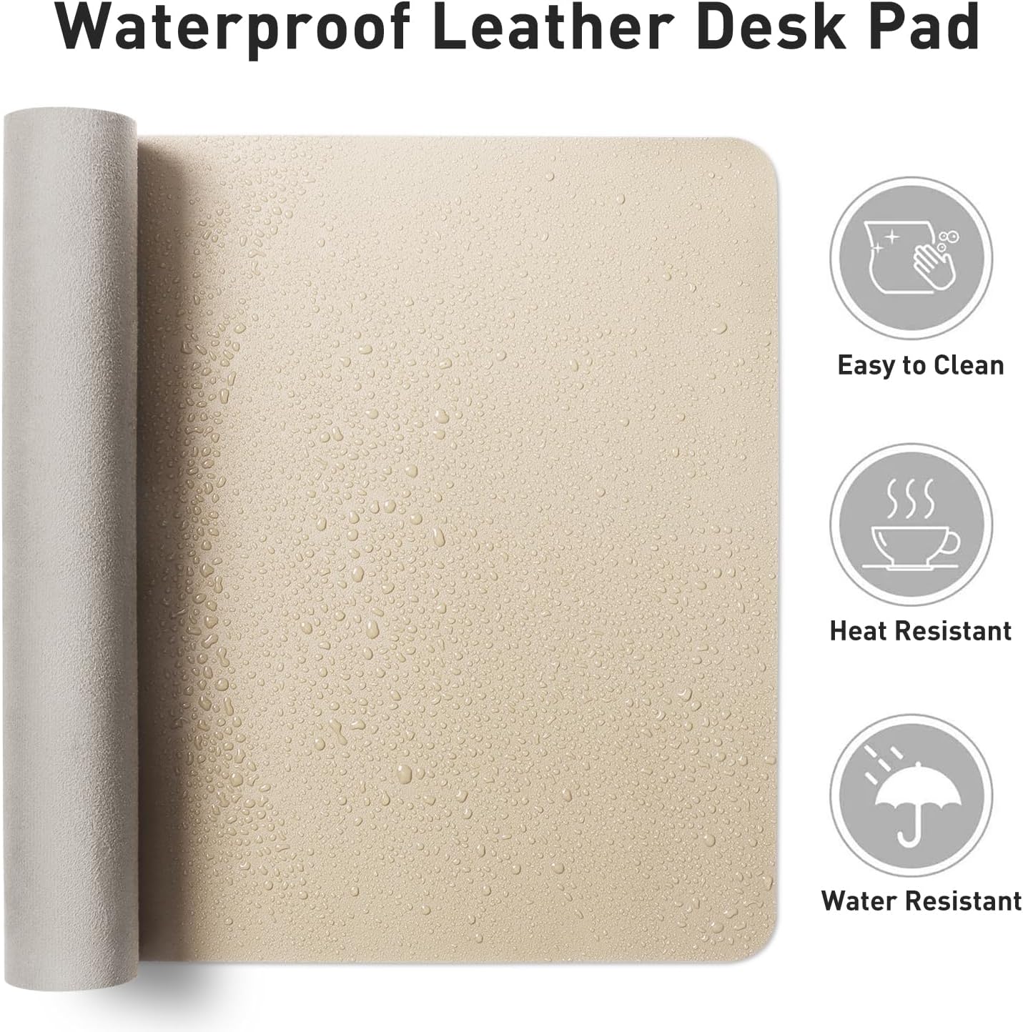 Large Desk Mat Beige