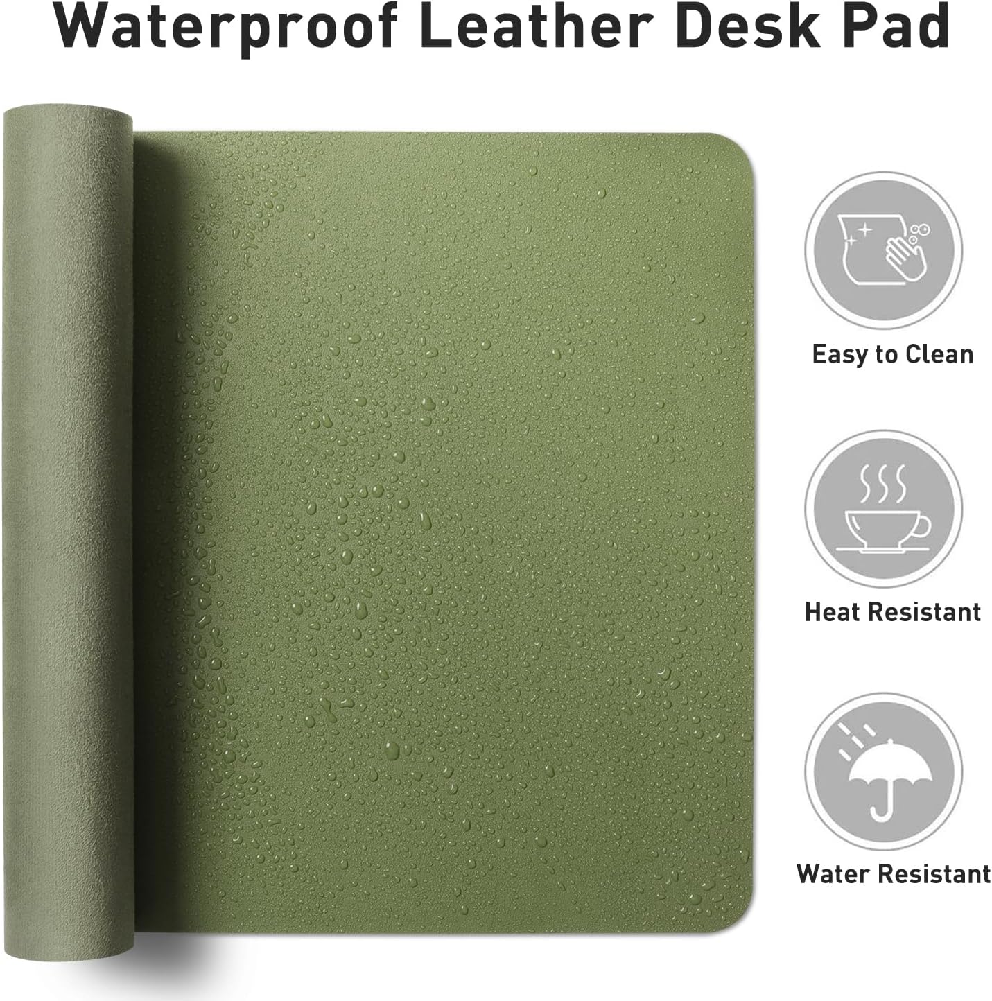 Large Desk Mat Olive Green