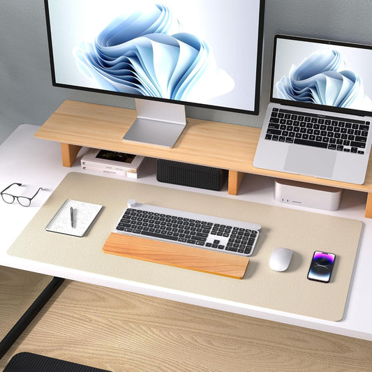 Large Desk Mat Beige