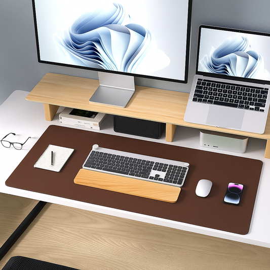Large Desk Mat Brown