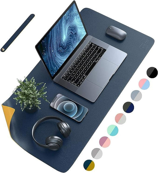 Dual-Sided Desk Mat Blue + Yellow