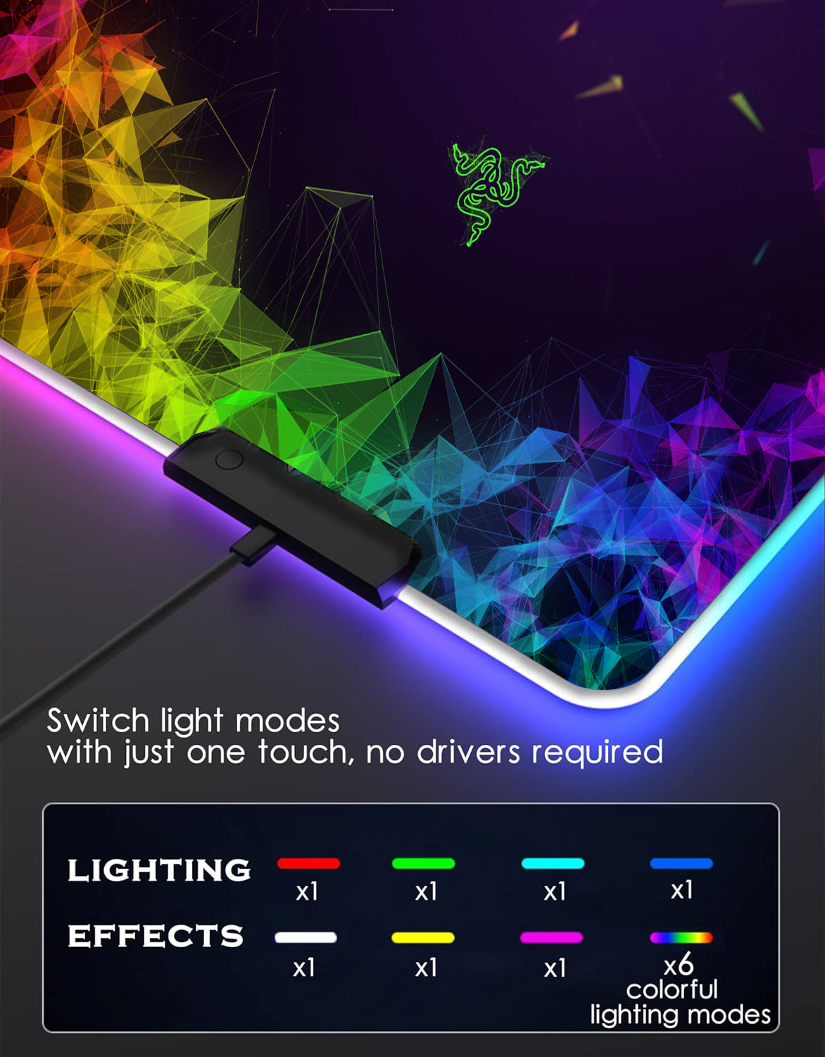 RGB Gaming Mousepad Rainbow