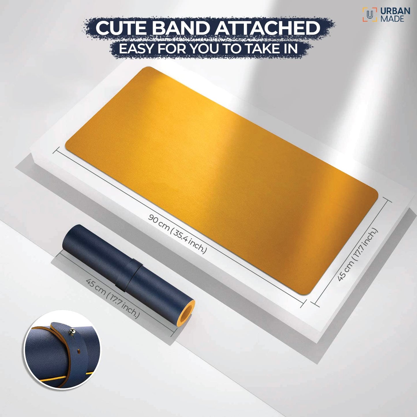 Dual-Sided Desk Mat Blue + Yellow