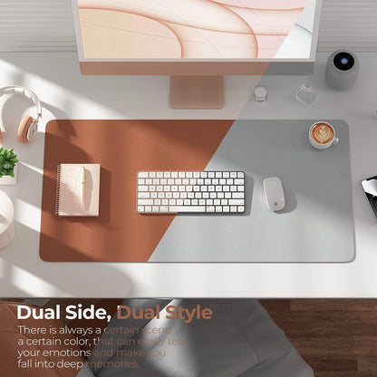 Dual-Sided Desk Mat Brown + Gray