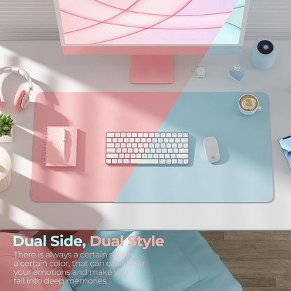 Dual-Sided Desk Mat Pink + Blue