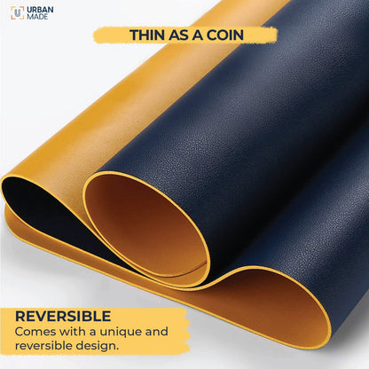 Dual-Sided Desk Mat Blue + Yellow