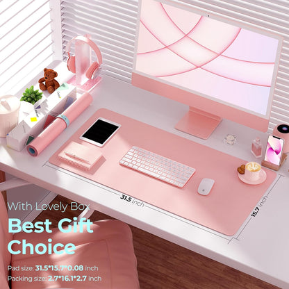 Dual-Sided Desk Mat Pink + Blue