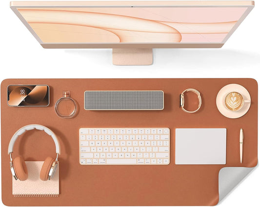 Dual-Sided Desk Mat Brown + Gray