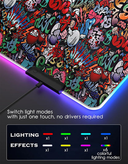 RGB Gaming Mousepad Graffiti