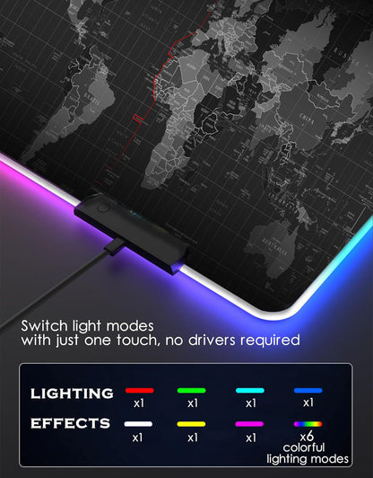 RGB Gaming Mousepad WorldMap