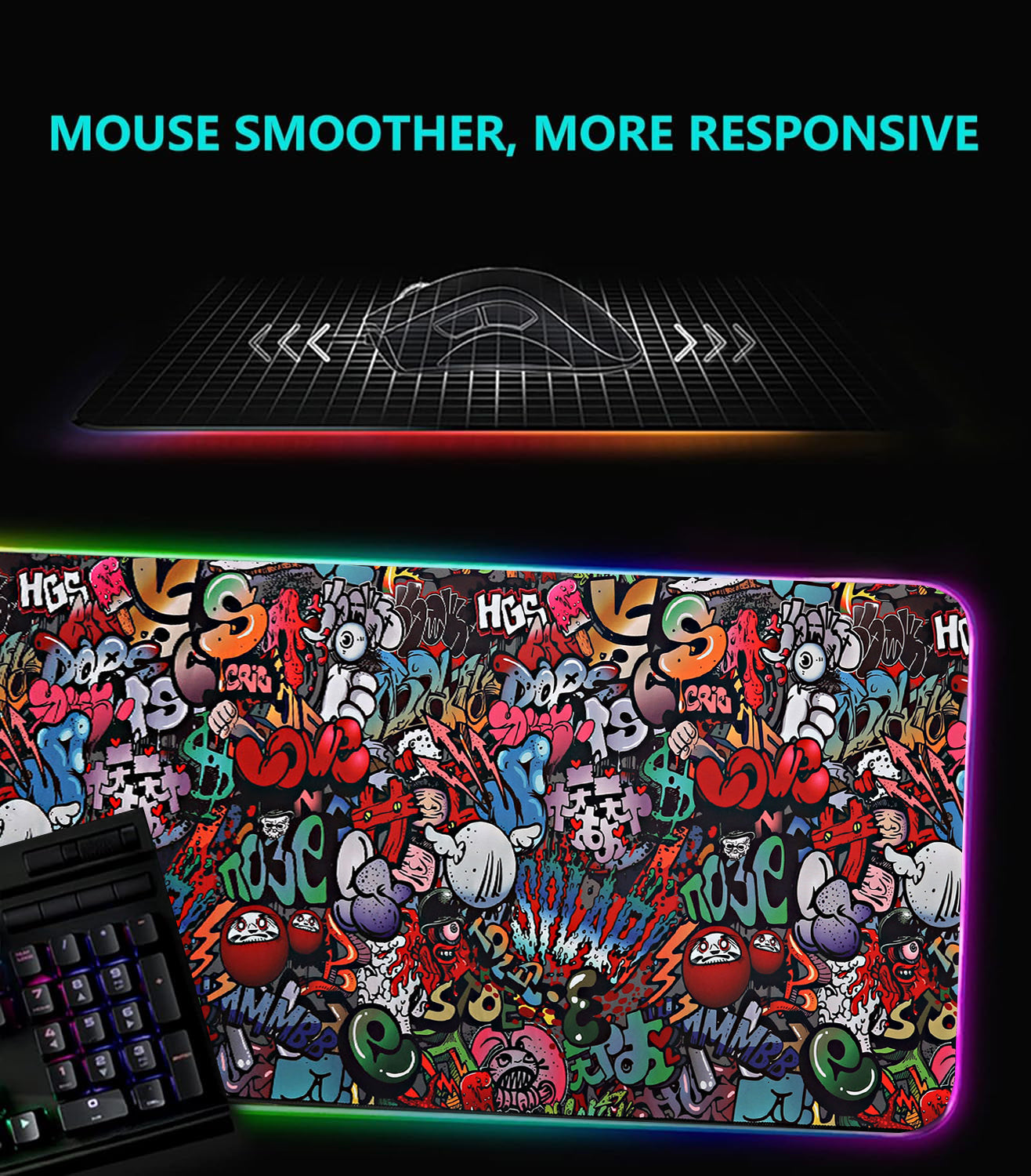 RGB Gaming Mousepad Graffiti