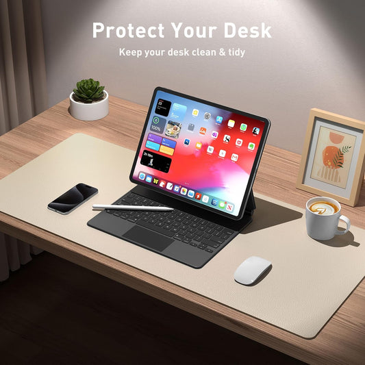 Large Desk Mat Beige